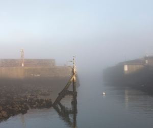 Eyemouth harbour sea fret